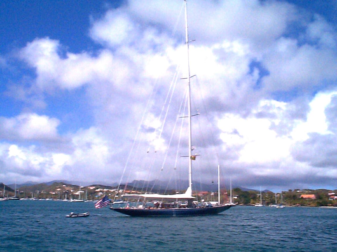 The J class yacht Endeavour in Prickly Bay